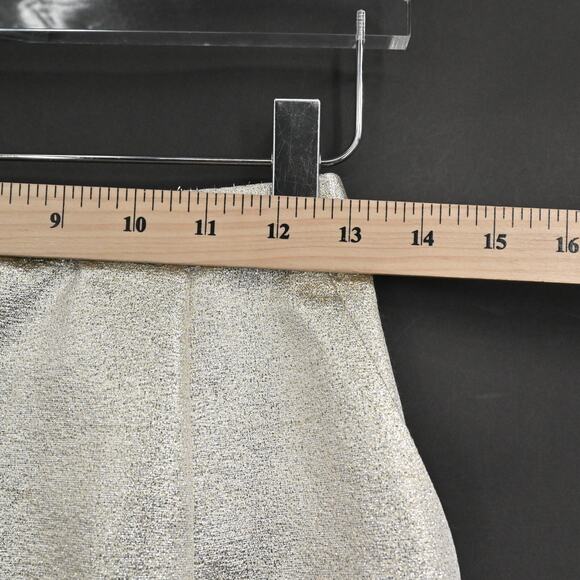 ARIANA ROCKEFELLER Skirt Size 0 Metallic Champagne Straight Pencil Back Slit - Picture 9 of 9